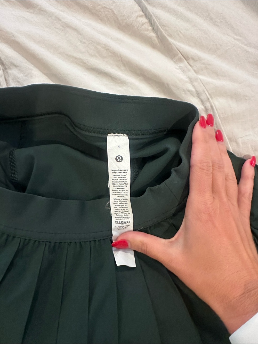 lululemon Forest Green Re Pleated Tennis Skirt - Picture 3 of 3